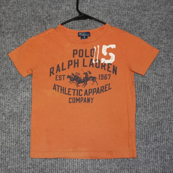 Polo Ralph Lauren Other - Kids‎ Polo Ralph Lauren Orange Athletic Apparel TShirt Size 5 Cotton Triple Pony